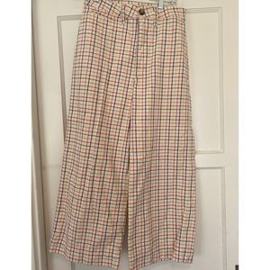 Madewell Emmett Wide-Leg Pant in Rainbow Plaid